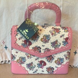 Loungefly Pink and Cream Floral Satchel Bag